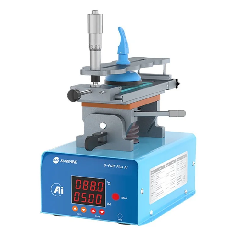 SUNSHINE S-918F Plus 5 em 1 Separador de Tela Curva Ferramenta de Reparo de Tela de Voz Inteligente AI - Azul / Plugue EUA