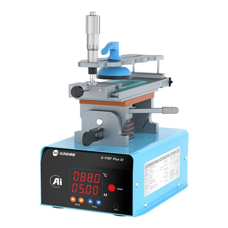 SUNSHINE S-918F Plus 5 in 1 Curved Screen Separator AI Intelligent Voice Screen Repair Tool - Black / EU Plug