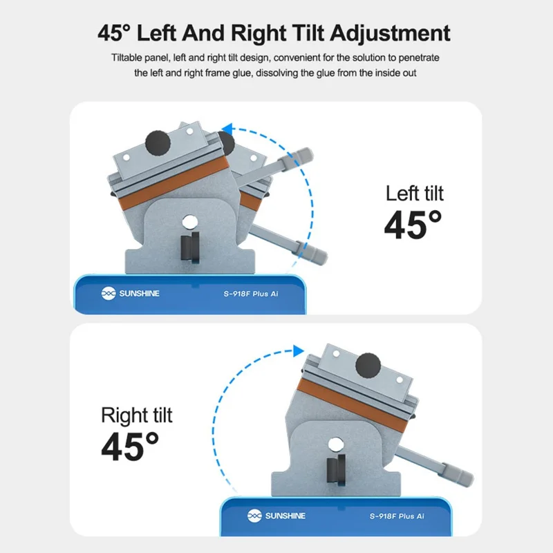 SUNSHINE S-918F Plus 5 in 1 Curved Screen Separator AI Intelligent Voice Screen Repair Tool - Black / EU Plug