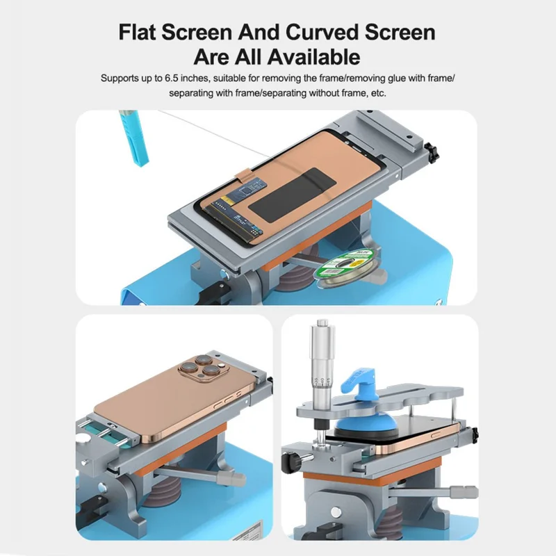 SUNSHINE S-918F Plus 5 in 1 Curved Screen Separator AI Intelligent Voice Screen Repair Tool - Black / EU Plug