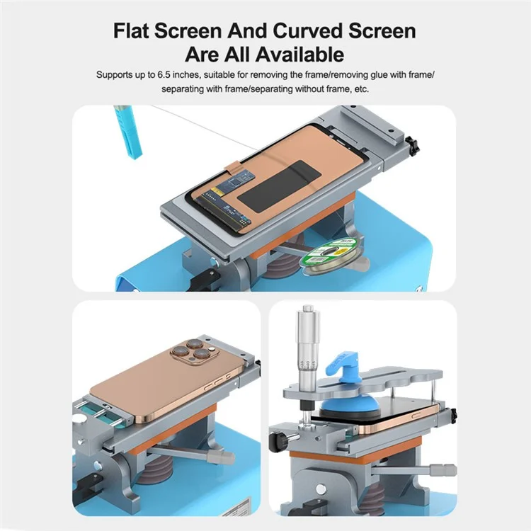 SUNSHINE S-918F Plus 5 in 1 Curved Screen Separator AI Intelligent Voice Screen Repair Tool - Black /  UK Plug