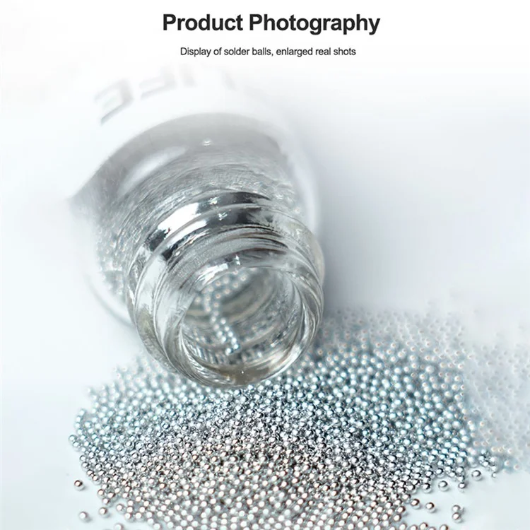 Boules de soudure au plomb RELIFE RL-403B 25 000 pièces / bouteille à 183 °C, outil de réparation de puces BGA de 0,2 mm pour la maintenance des téléphones portables