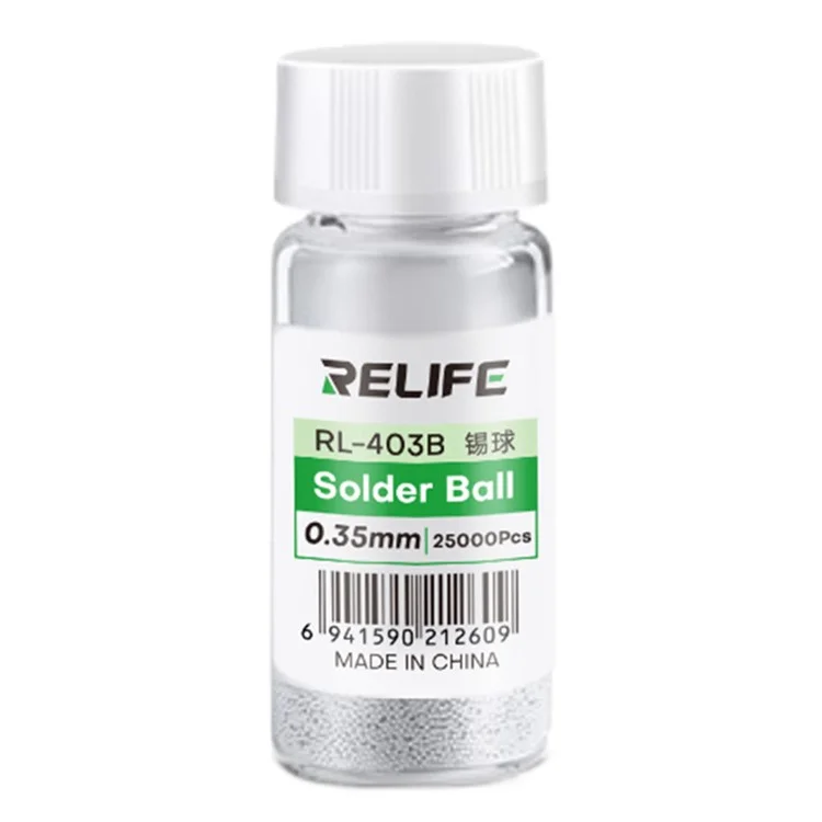 RELIFE RL-403B 25000 Stück / Flasche 183°C bleihaltige Lötbälle 0,35 mm BGA-Reparatur-Werkzeug zum Auswechseln von Chips