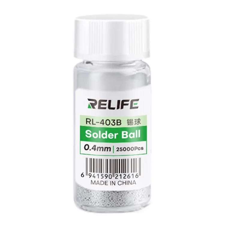 RELIFE RL-403B 25000Pcs / Bottle 183°C Leaded Solder Balls 0.4mm BGA Rework Chip Repair Tool