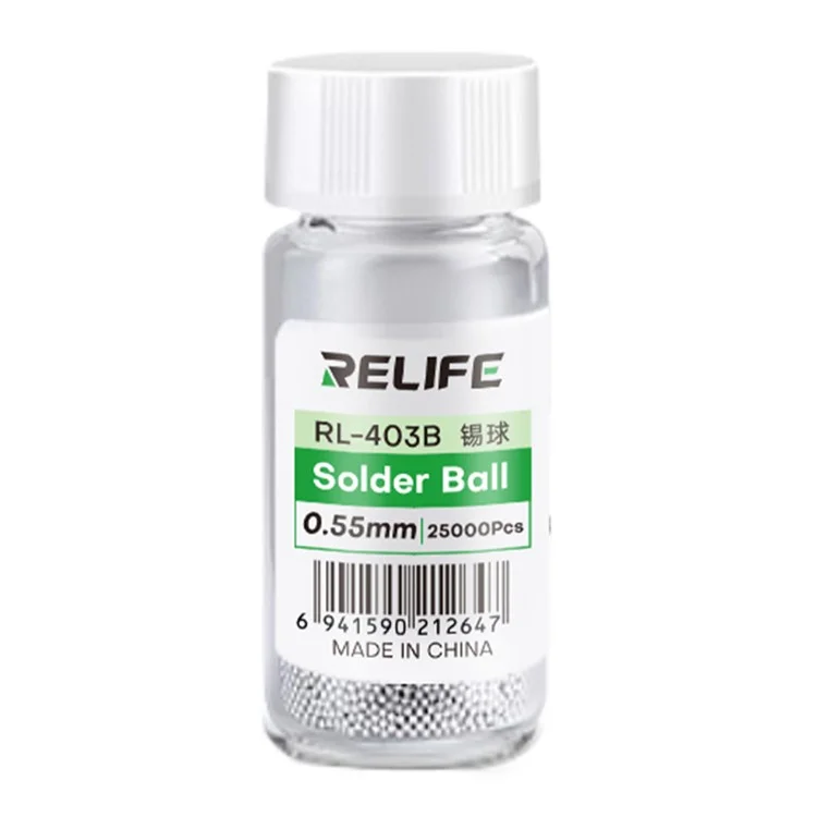 RELIFE RL-403B 25000 Stück / Flasche 183°C bleihaltige Lötkügelchen 0,55 mm BGA-Reparatur-Werkzeug zum Reparieren von Chips
