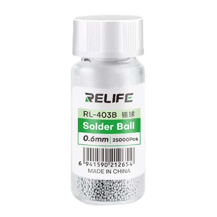 RELIFE RL-403B 25000 Stück / Flasche 183°C bleihaltige Lötkügelchen 0,6 mm BGA-Reparatur-Werkzeug zum Reparieren von Chips