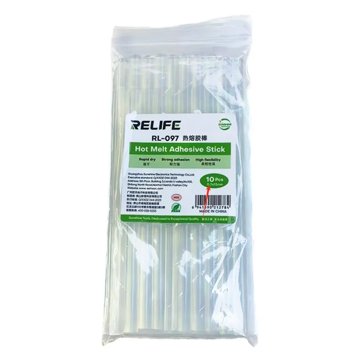RELIFE RL-097 10Pcs Hot Melt Glue Sticks Transparent Strong Bonding Craft Hand Repair Tool