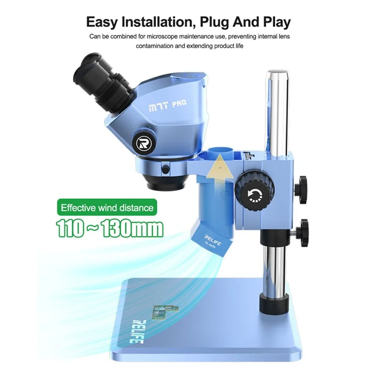 RELIFE RL-6600 Microscope Smoke Extractor 8500R / Min Three-Speed Adjustment Powerful Airflow Smoker - Blue