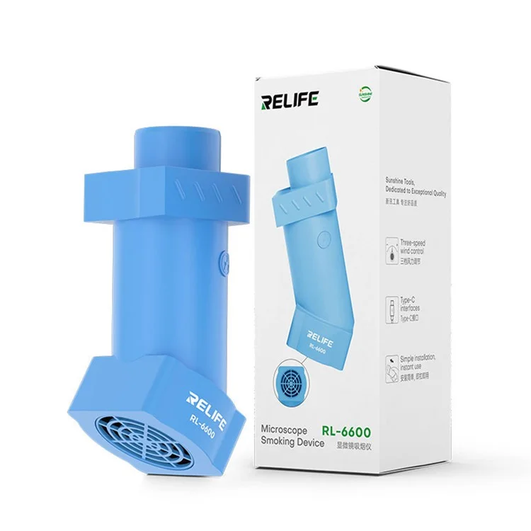 RELIFE RL-6600 Microscope Smoke Extractor 8500R / Min Three-Speed Adjustment Powerful Airflow Smoker - Blue