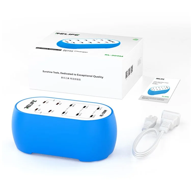 RELIFE RL-309M 10-Port Type-C Charging Station Smart Charger 72W High Power for Multi-Device - EU Plug