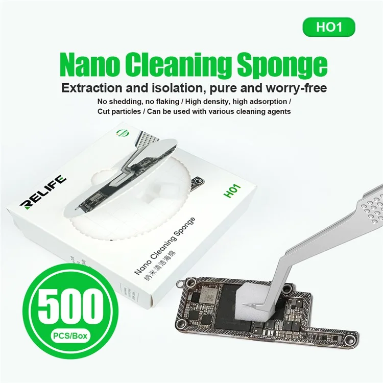 RELIFE HO1 500Pcs / Box Nano Cleaning Sponge High Density Strong Adsorption Pre Cut Particles Sponge