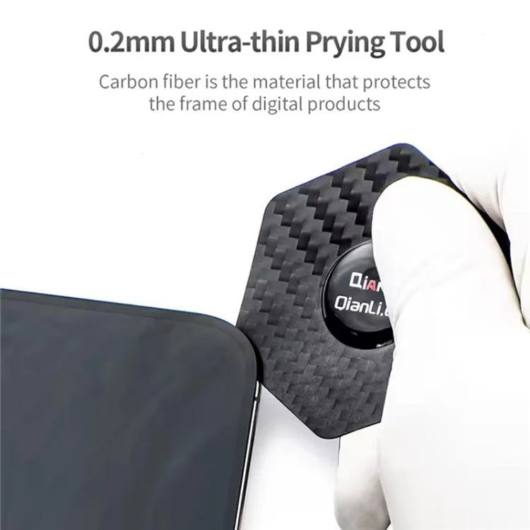 QIANLI High Flexibility Carbon Fiber Pry Tool Multifunctional Spudger for Phone Repair Disassembly - Hexagon