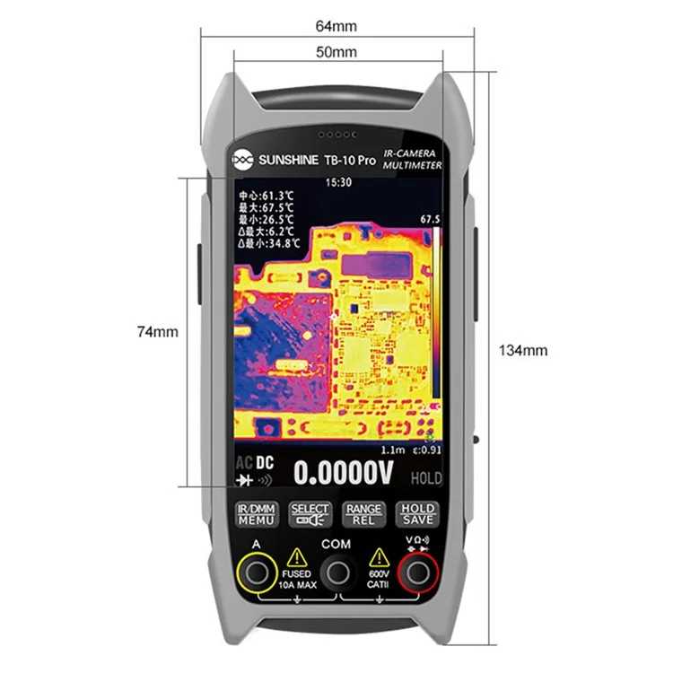 SUNSHINE TB-10 Pro Multimètre Imageur Thermique Portable avec Imagerie Infrarouge pour Réparation de Téléphone / Test de PCB