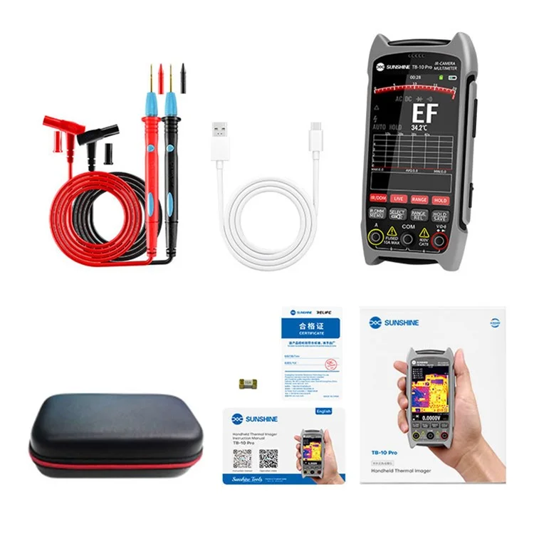 SUNSHINE TB-10 Pro Multimètre Imageur Thermique Portable avec Imagerie Infrarouge pour Réparation de Téléphone / Test de PCB