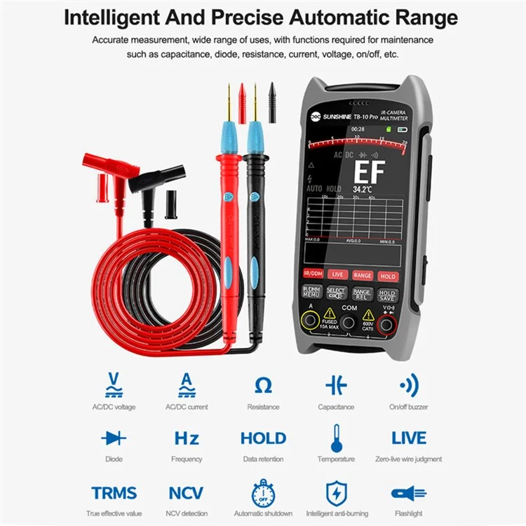 SUNSHINE TB-10 Pro Multimètre Imageur Thermique Portable avec Imagerie Infrarouge pour Réparation de Téléphone / Test de PCB