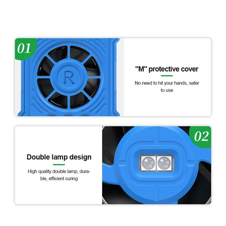 RELIFE RL-014E UV Curing Cooling Fan Smoke Exhaust Dust Display Mini Working Fan with 3-Speed Adjustment