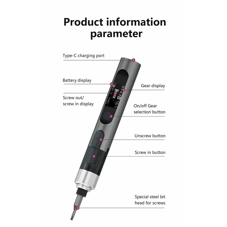 MAANT L5 Pro Tournevis Électrique de Précision Multifonction Kit d'Outils de Réparation de Smartphone avec 24 Embouts