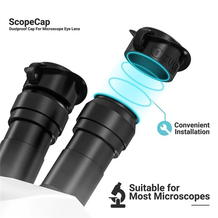 2UUL MS81 2 Pezzi Tappo Antipolvere Coprilente Protettivo per Oculari del Microscopio