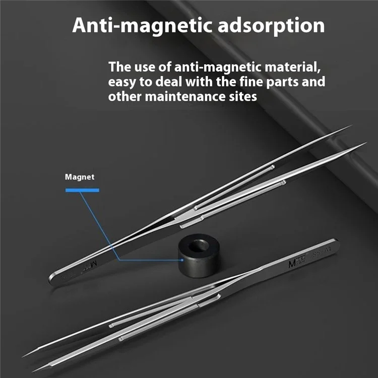 MAANT SS-A1 Stainless Steel Tweezers Non-Magnetic High Precision Jump Wire Clip for Phone Repair