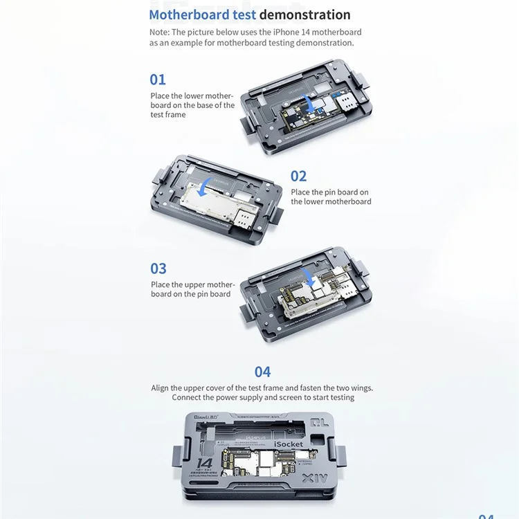 For iPhone 16 / 16 Pro / 16 Plus / 16 Pro Max Motherboard Layered Test Frame Logic Board Function Testing