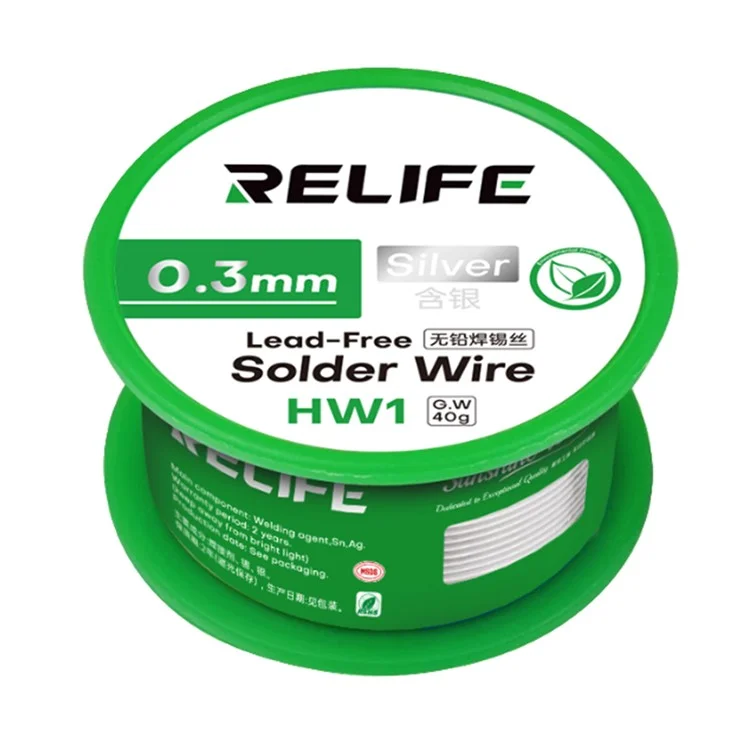 RELIFE HW1 40g Bleifreier Lötzinn 0,3mm Leiterplatten-Werkzeuge für Mobiltelefone und Geräte