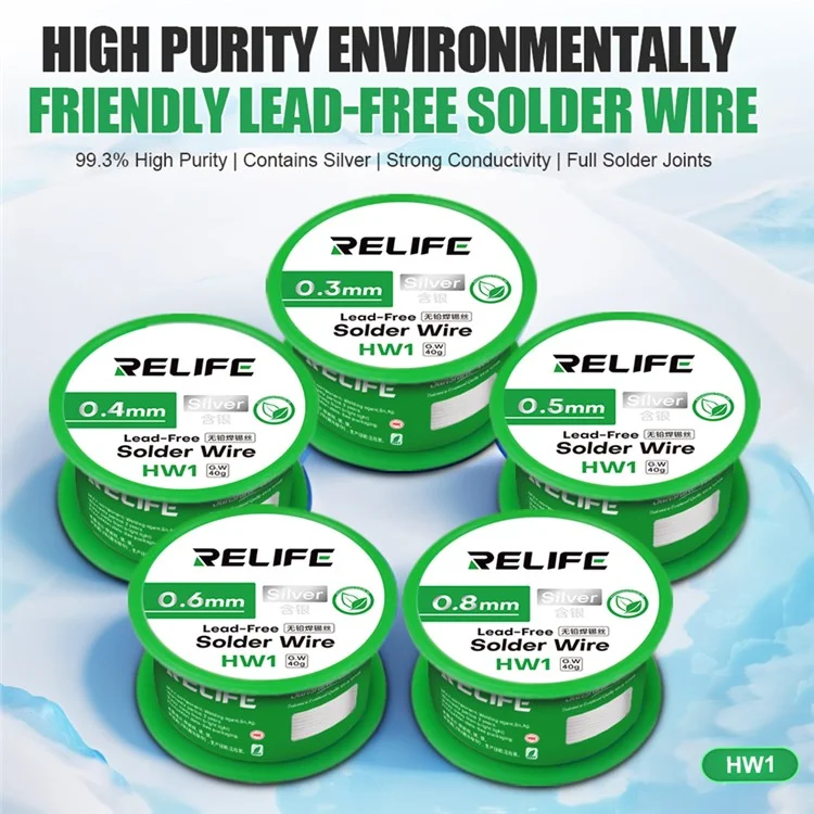 RELIFE HW1 40g Lead-free Solder Wire 0.5mm Circuit Boards Tools for Mobile Phone Appliance