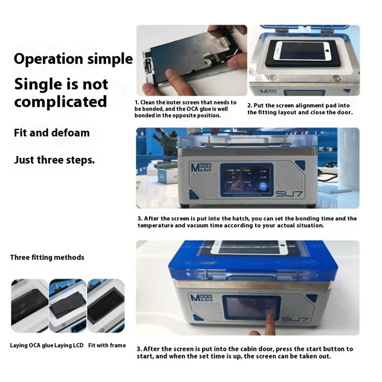 MAANT SU7 Mobile Phone Repair Tool Curved Screen Pressure Bonding Bubble Removal Machine - UK Plug