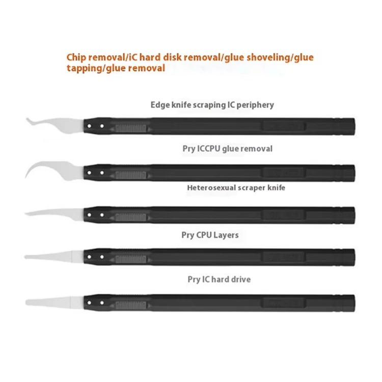 MAANT M075 5Pcs / Set Phone Repair Tools Pry Bar Kit Motherboard Scraper for Chip Removal / Adhesive Removal