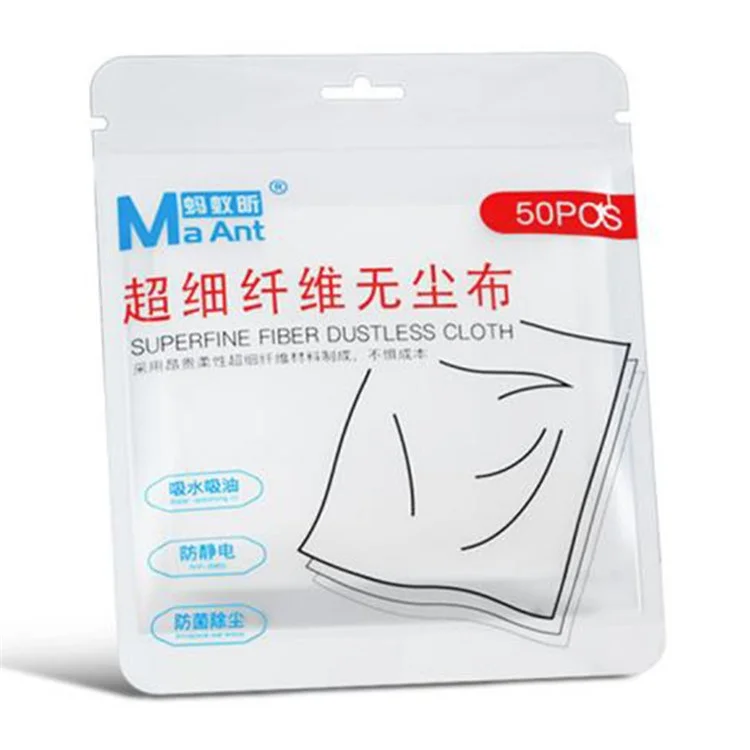 MAANT 50Pcs / Pack Microfiber Dust-Free Cleaning Cloths Ultra Fine Fiber for Electronic Devices