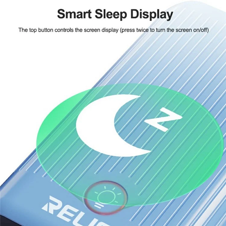 RELIFE Q4 Smart 6-Port Fast Charger 72W Dual PD  /  Dual QC TFT HD Color Screen Smart Sleep Mode For Home  /  Office Use - Grey  /  US Plug