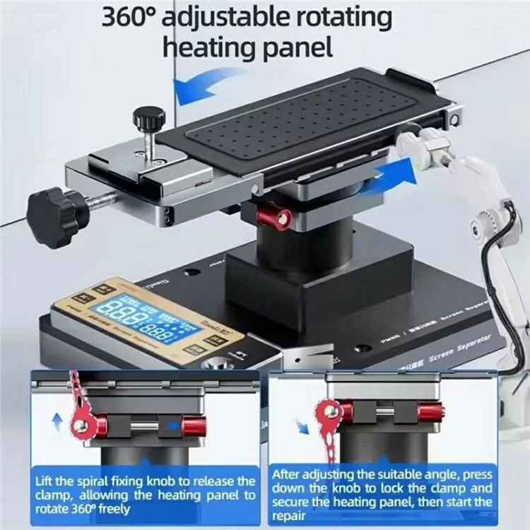 QIANLI PM86 Machine de séparation d'écran universelle à rotation à 360 degrés pour écrans incurvés, plats et pliables - Prise UE