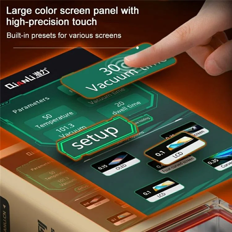 QIANLI TH600 Phone Screen Laminating Machine Built In Air Pump Universal Bonding for Curved / Flat LCD Displays - EU Plug
