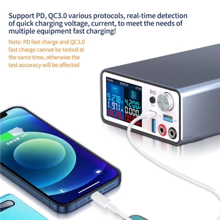 AIXUN P2408 Intelligentes stabilisiertes Netzteil für iPhone Android Schnellladenerkennungs-DC einstellbar 24V / 8A - EU-Stecker