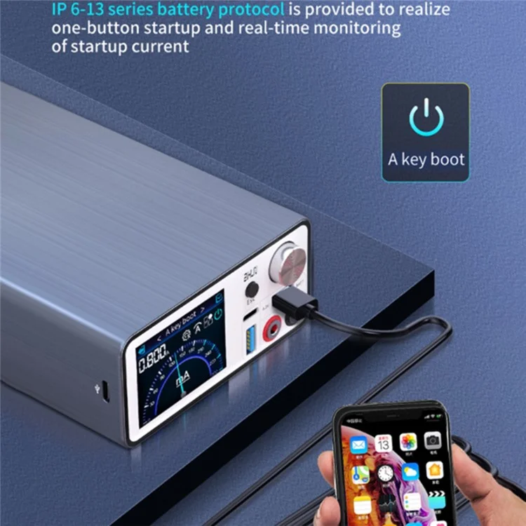 AIXUN P2408 Intelligentes stabilisiertes Netzteil für iPhone Android Schnellladenerkennungs-DC einstellbar 24V / 8A - EU-Stecker