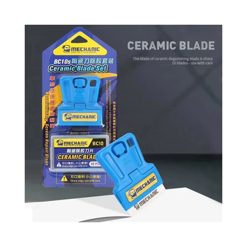 Set di lame in ceramica isolate ad alta precisione MECHANIC BC10S per la rimozione di colla OCA per la riparazione di schermi di telefoni cellulari