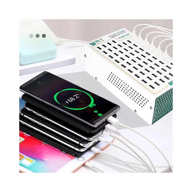 BEST 350W-60T 60 Port Multi Function Charging Station USB Charger Smart Fast Charging for Mobile Devices