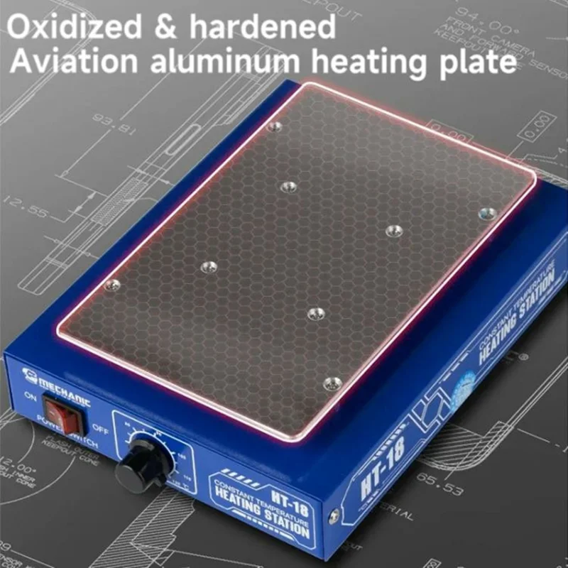 MECHANIC HT-18 Intelligent Digital Temperature Control Heating Platform for Circuit Board Repair, Mobile Phone Screen Removal - UK Plug