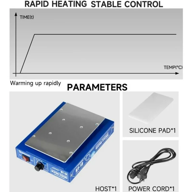 MECHANIC HT-18 Intelligent Digital Temperature Control Heating Platform for Circuit Board Repair, Mobile Phone Screen Removal - UK Plug