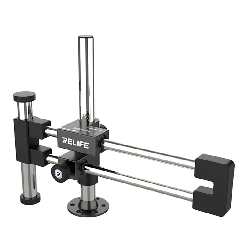 RELIFE MS2 Pro Supporto per Microscopio con Doppio Cuscinetto e Doppia Asta, Rotazione 360° / Regolazione Multi-Angolo per Uso Desktop