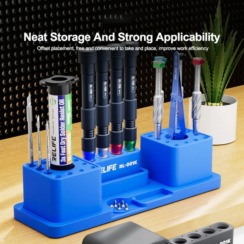 RELIFE RL-001K Multifunktionale Silikon-Aufbewahrungsbox Organizer Hitzebeständig Magnetische Adsorption - Blau