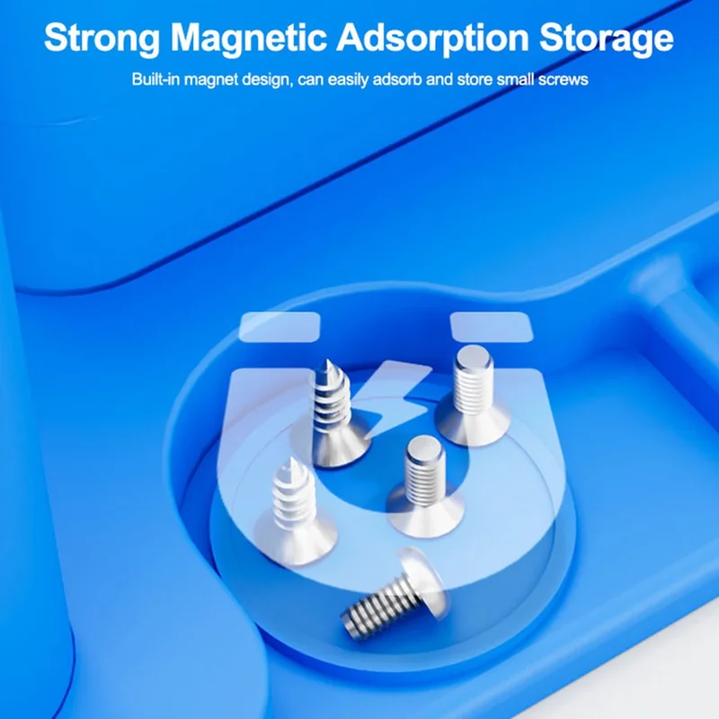 RELIFE RL-001K Multifunktionale Silikon-Aufbewahrungsbox Organizer Hitzebeständig Magnetische Adsorption - Blau