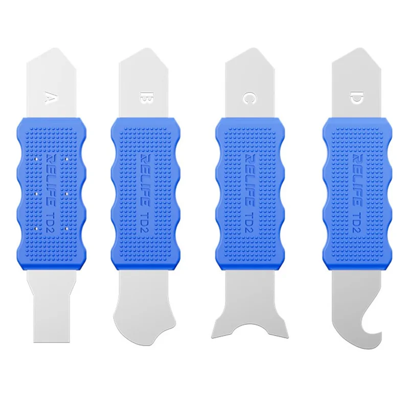 RELIFE TD2 Multifunctional Disassembly Tool for Phone Repair Precision Forged Bendable Steel with Non Slip Silicone Cover - A