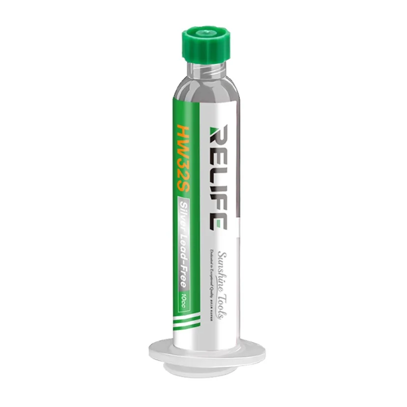 RELIFE HW32S Pâte à souder écologique sans plomb de 10 CC avec seringue pour réparation de PCB