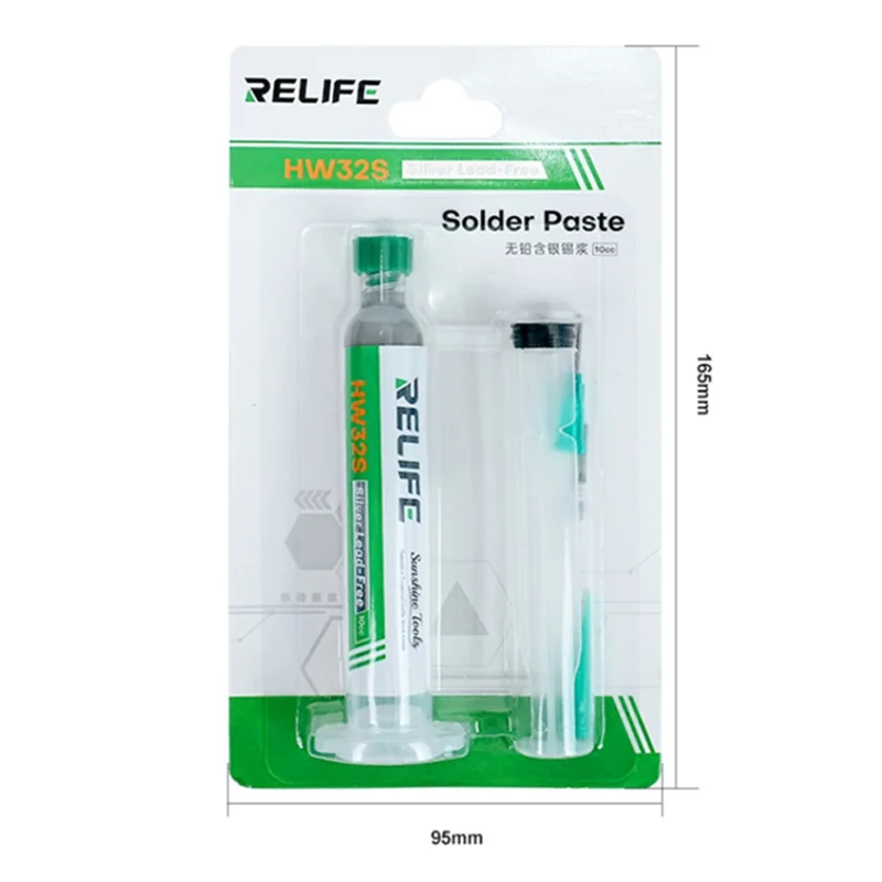 RELIFE HW32S Pâte à souder écologique sans plomb de 10 CC avec seringue pour réparation de PCB