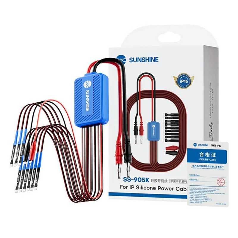 SUNSHINE SS-905K для iPhone 6 - iPhone 16 Pro Max Кабель для проверки питания и ремонта телефона с управлением загрузкой и силиконовой линией