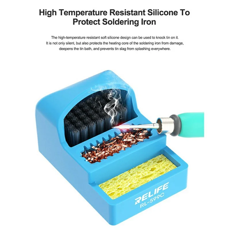 RELIFE RL-599C Pulitore per Punte di Saldatura 3 in 1 Resistente all'Alta Temperatura
