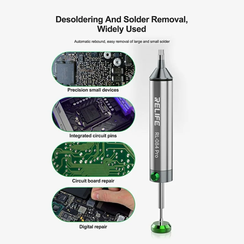 RELIFE RL-084 Pro Aluminum Alloy Desoldering Gun Strong Suction Automatic Rebound for Electronics Repair