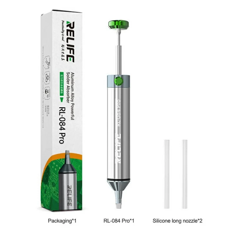 RELIFE RL-084 Pro Aluminum Alloy Desoldering Gun Strong Suction Automatic Rebound for Electronics Repair