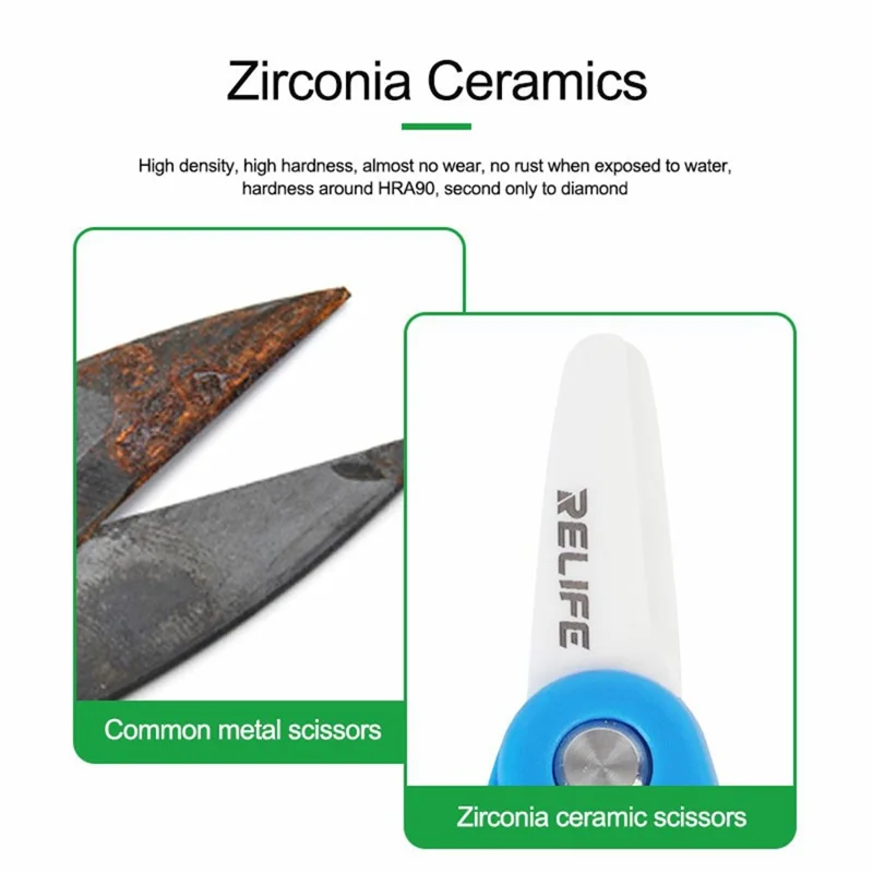 RELIFE RL-102A Ceramic Blade Mini Insulated Scissors for Mobile Phone Repair Battery Cable Cutter