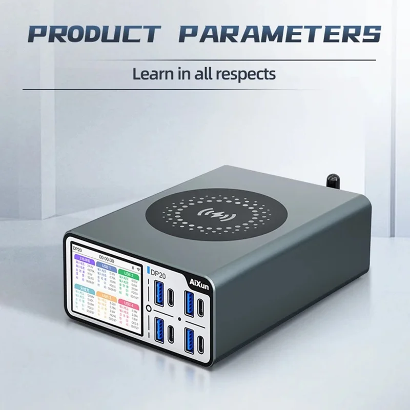 AIXUN DP20 Intelligente Desktop-Schnellladegerät Mehrfach-Ladestation mit drahtloser Ladefunktion - US-Stecker